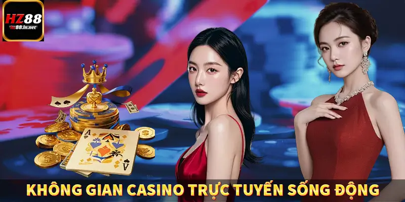 Không gian casino trực tuyến sống động